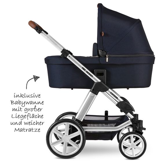 ABC Design Kombi-Kinderwagen Condor 4 - inkl. Babywanne & Sportsitz - Shadow