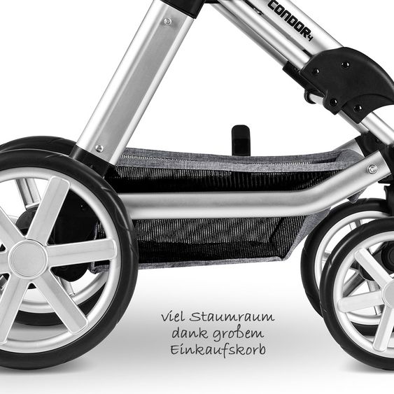 ABC Design Kombi-Kinderwagen Condor 4 - inkl. Babywanne & Sportsitz - Shadow