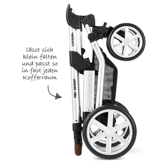 ABC Design Kombi-Kinderwagen Condor 4 - inkl. Babywanne & Sportsitz - Shadow