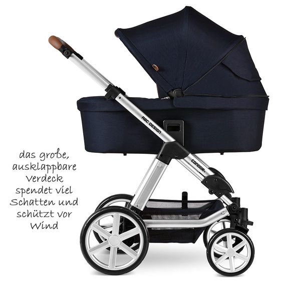 ABC Design Kombi-Kinderwagen Condor 4 - inkl. Babywanne & Sportsitz - Shadow