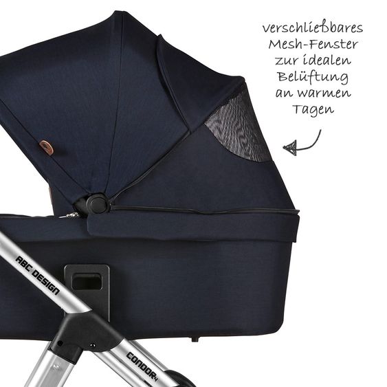 ABC Design Kombi-Kinderwagen Condor 4 - inkl. Babywanne & Sportsitz - Shadow