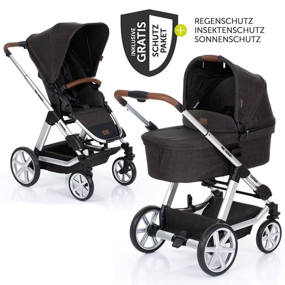 ABC Design Kombi-Kinderwagen Condor 4 - inkl. Babywanne, Sportsitz und XXL Zubehörpaket - Piano