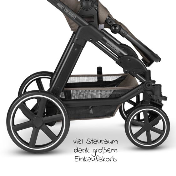 ABC Design Kombi-Kinderwagen Condor 4 - inkl. Babywanne, Sportsitz & XXL Zubehörpaket - Fashion Edition - Nature