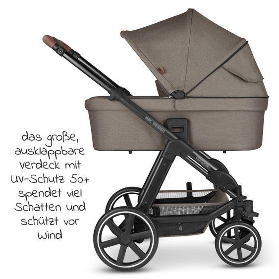 ABC Design Kombi-Kinderwagen Condor 4 - inkl. Babywanne, Sportsitz & XXL Zubehörpaket - Fashion Edition - Nature
