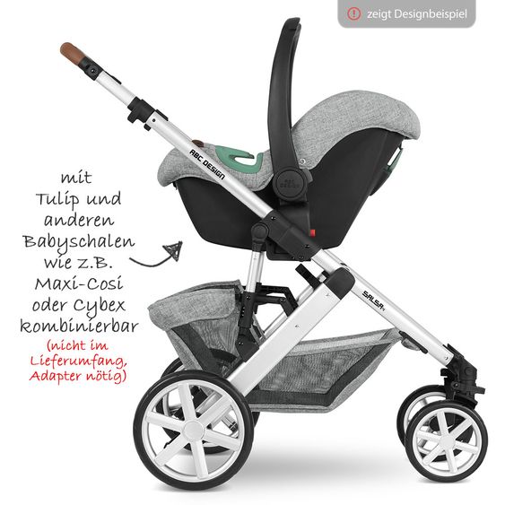 ABC Design Kombi-Kinderwagen Condor 4 - inkl. Babywanne, Sportsitz & XXL Zubehörpaket - Graphite Grey