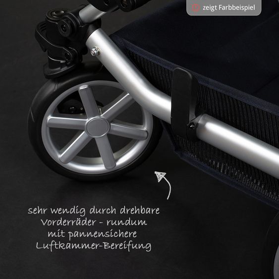 ABC Design Kombi-Kinderwagen Condor 4 - inkl. Babywanne, Sportsitz & XXL Zubehörpaket - Graphite Grey