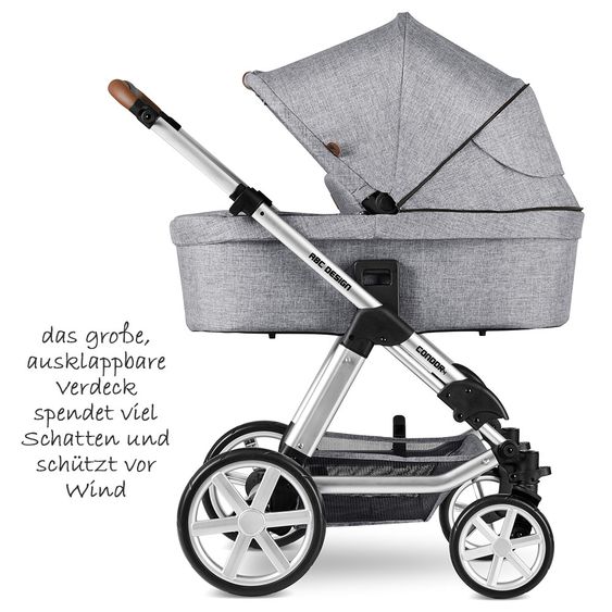 ABC Design Kombi-Kinderwagen Condor 4 - inkl. Babywanne, Sportsitz & XXL Zubehörpaket - Graphite Grey