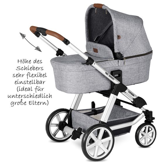 ABC Design Kombi-Kinderwagen Condor 4 - inkl. Babywanne, Sportsitz & XXL Zubehörpaket - Graphite Grey