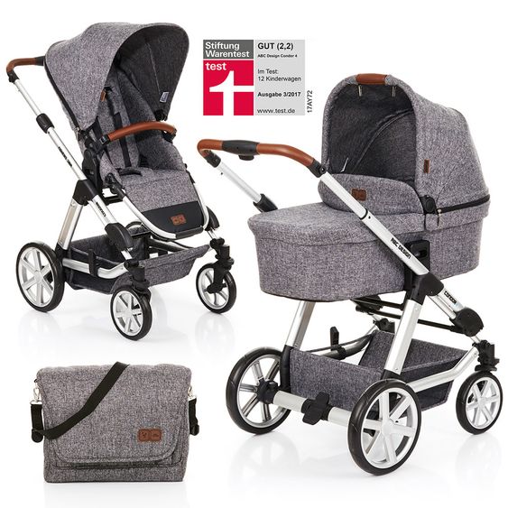 ABC Design Kombi-Kinderwagen Condor 4 Spar-Set - inkl. Wickeltasche & Regenschutz - Race