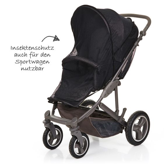 ABC Design Kombi-Kinderwagen Merano 4 Air - mit Babywanne, Wickeltasche und XXL Zubehör-Paket - Woven Anthracite
