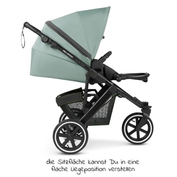 ABC Design Kombi-Kinderwagen Salsa Run - inkl. Babywanne und Sportsitz inkl. XXL Zubehörpaket (mit Sportzulassung, Luftbereifung & Handbremse) - Aqua