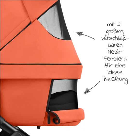 ABC Design Kombi-Kinderwagen Salsa Run - inkl. Babywanne und Sportsitz inkl. XXL Zubehörpaket (mit Sportzulassung, Luftbereifung & Handbremse) - Carrot