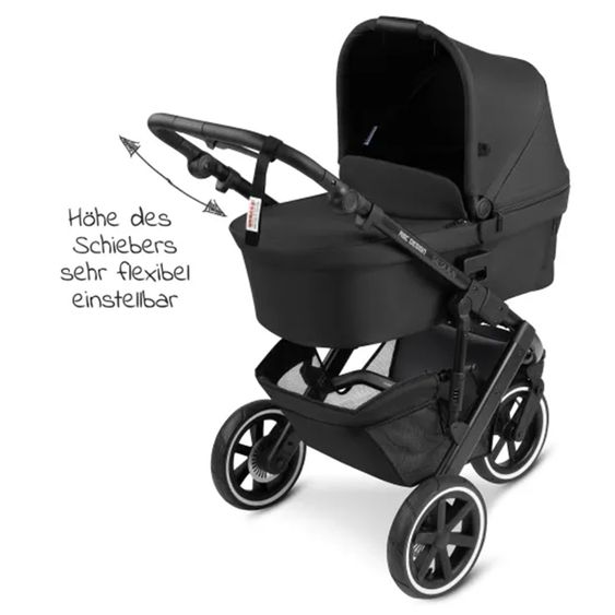 ABC Design Kombi-Kinderwagen Salsa Run - inkl. Babywanne und Sportsitz inkl. XXL Zubehörpaket (mit Sportzulassung, Luftbereifung & Handbremse) - Ink