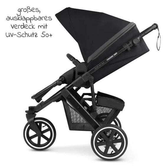 ABC Design Kombi-Kinderwagen Salsa Run - inkl. Babywanne und Sportsitz inkl. XXL Zubehörpaket (mit Sportzulassung, Luftbereifung & Handbremse) - Ink