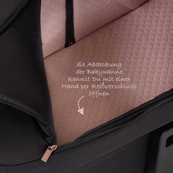 ABC Design Kombi-Kinderwagen Salsa 4 Air Diamond Edition - inkl. Babywanne, Sportsitz & XXL Zubehörpaket - Rose Gold