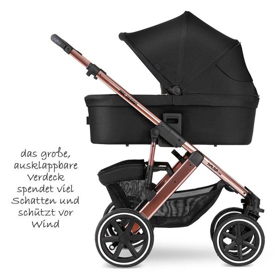 ABC Design Kombi-Kinderwagen Salsa 4 Air Diamond Edition - inkl. Babywanne, Sportsitz & XXL Zubehörpaket - Rose Gold