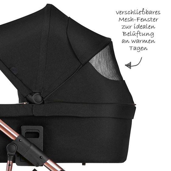 ABC Design Kombi-Kinderwagen Salsa 4 Air Diamond Edition - inkl. Babywanne, Sportsitz & XXL Zubehörpaket - Rose Gold