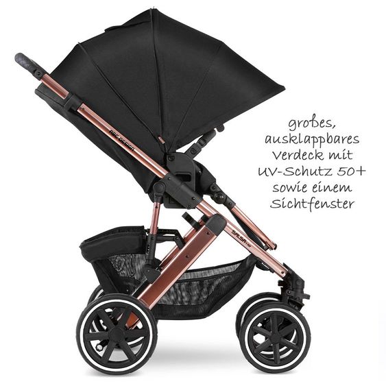 ABC Design Kombi-Kinderwagen Salsa 4 Air Diamond Edition - inkl. Babywanne, Sportsitz & XXL Zubehörpaket - Rose Gold