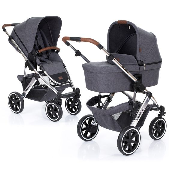 ABC Design Kombi-Kinderwagen Salsa 4 Air - Diamond Special Edition - inkl. Babywanne & Sportsitz - Asphalt