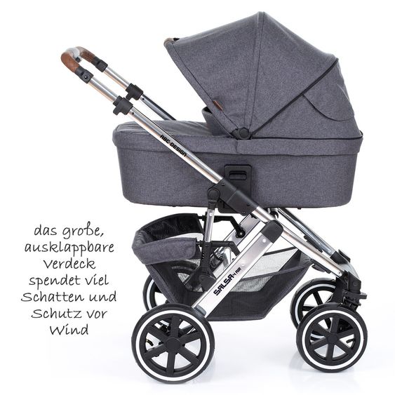 ABC Design Kombi-Kinderwagen Salsa 4 Air - Diamond Special Edition - inkl. Babywanne & Sportsitz - Asphalt