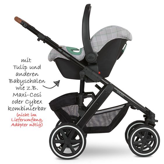 ABC Design Kombi-Kinderwagen Salsa 4 Air - Fashion Edition - inkl. Babywanne, Sportsitz & XXL Zubehörpaket - Smaragd