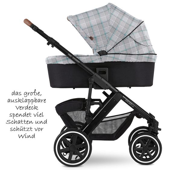 ABC Design Kombi-Kinderwagen Salsa 4 Air - Fashion Edition - inkl. Babywanne, Sportsitz & XXL Zubehörpaket - Smaragd