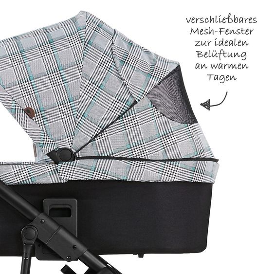 ABC Design Kombi-Kinderwagen Salsa 4 Air - Fashion Edition - inkl. Babywanne, Sportsitz & XXL Zubehörpaket - Smaragd