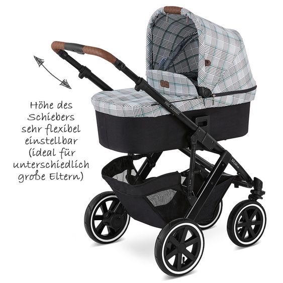 ABC Design Kombi-Kinderwagen Salsa 4 Air - Fashion Edition - inkl. Babywanne, Sportsitz & XXL Zubehörpaket - Smaragd