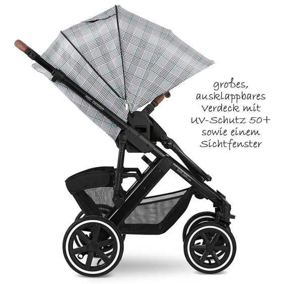 ABC Design Kombi-Kinderwagen Salsa 4 Air - Fashion Edition - inkl. Babywanne, Sportsitz & XXL Zubehörpaket - Smaragd