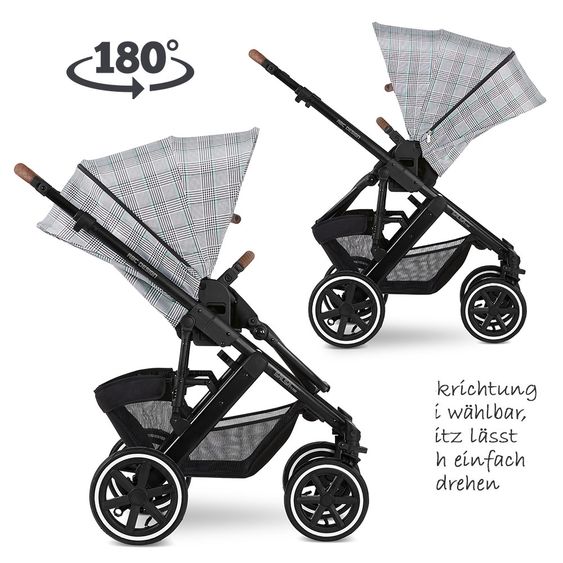 ABC Design Kombi-Kinderwagen Salsa 4 Air - Fashion Edition - inkl. Babywanne, Sportsitz & XXL Zubehörpaket - Smaragd