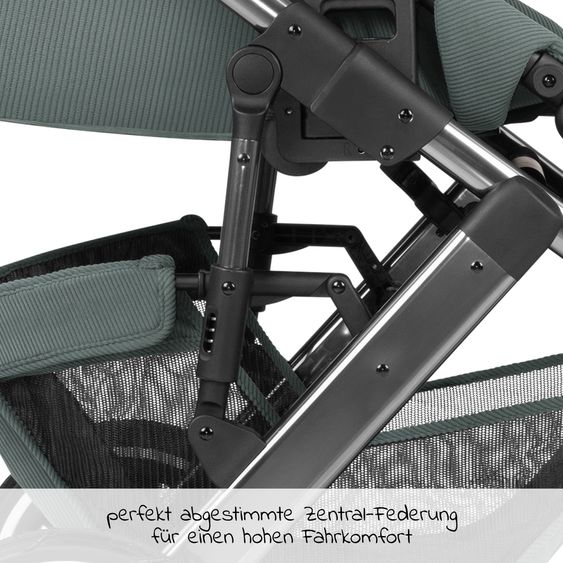 ABC Design Kombi-Kinderwagen Salsa 4 Air - inkl. Babywanne & Sportsitz - Aloe