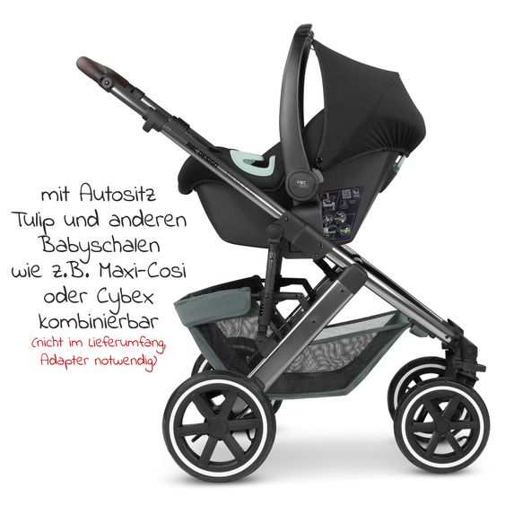 ABC Design Kombi-Kinderwagen Salsa 4 Air - inkl. Babywanne & Sportsitz - Aloe