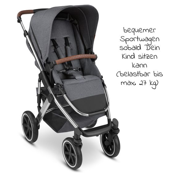 ABC Design Passeggino Salsa 4 Air - incluso navicella e seggiolino sportivo - Asfalto