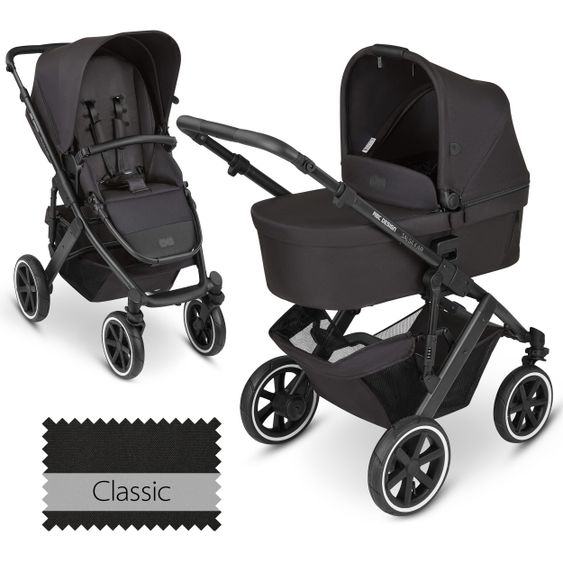 ABC Design Kombi-Kinderwagen Salsa 4 Air - inkl. Babywanne & Sportsitz - Classic Edition - Ink