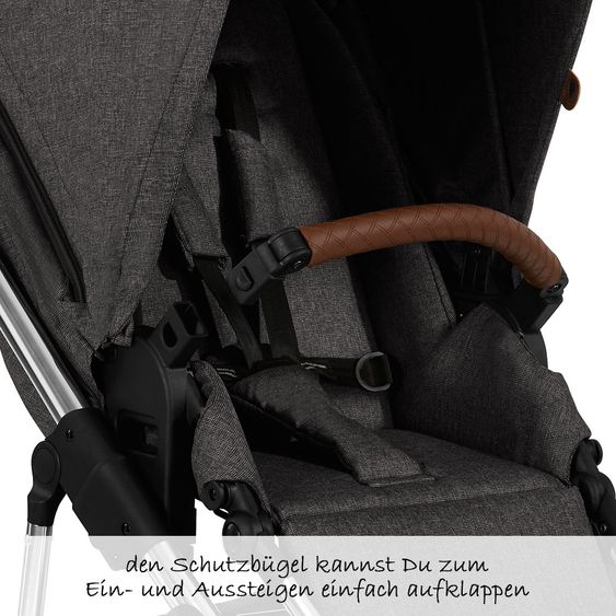 ABC Design Kombi-Kinderwagen Salsa 4 Air - inkl. Babywanne & Sportsitz - Diamond Edition - Asphalt