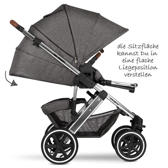 ABC Design Kombi-Kinderwagen Salsa 4 Air - inkl. Babywanne & Sportsitz - Diamond Edition - Asphalt