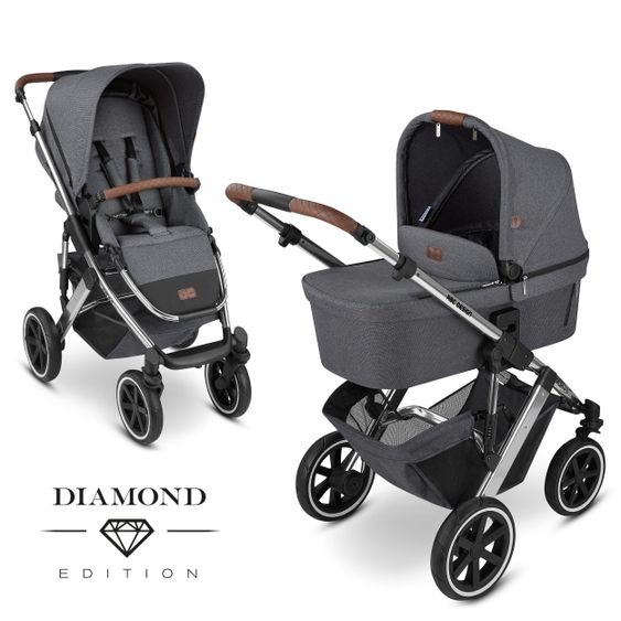ABC Design Combi stroller Salsa 4 Air - incl. carrycot & sport seat - Diamond Edition - Asphalt