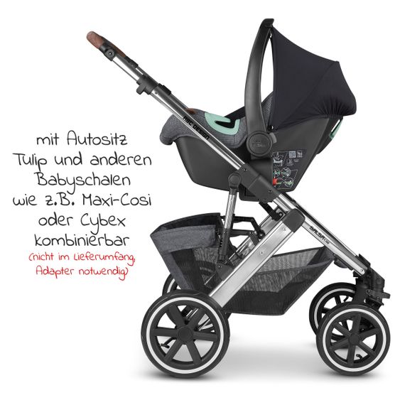 ABC Design Combi stroller Salsa 4 Air - incl. carrycot & sport seat - Diamond Edition - Asphalt