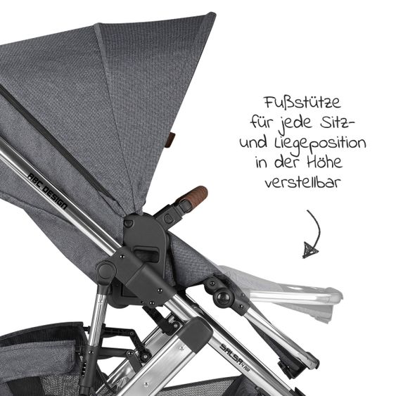 ABC Design Combi stroller Salsa 4 Air - incl. carrycot & sport seat - Diamond Edition - Asphalt