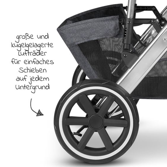 ABC Design Combi stroller Salsa 4 Air - incl. carrycot & sport seat - Diamond Edition - Asphalt