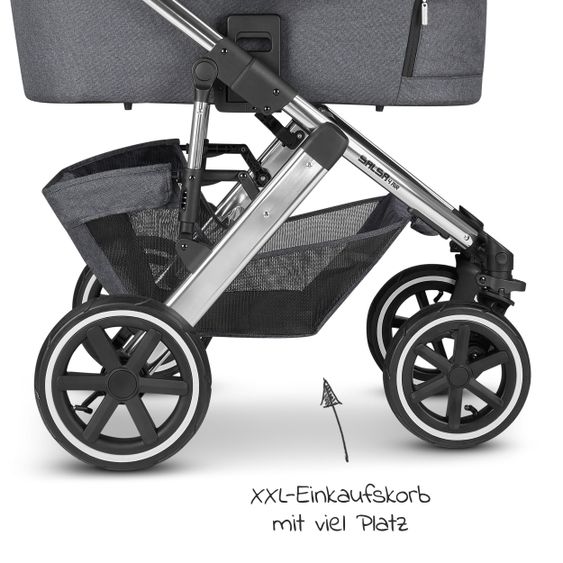 ABC Design Combi stroller Salsa 4 Air - incl. carrycot & sport seat - Diamond Edition - Asphalt