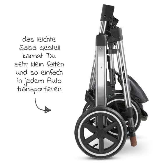 ABC Design Combi stroller Salsa 4 Air - incl. carrycot & sport seat - Diamond Edition - Asphalt