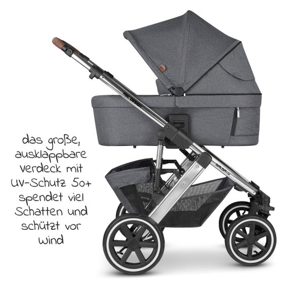 ABC Design Combi stroller Salsa 4 Air - incl. carrycot & sport seat - Diamond Edition - Asphalt