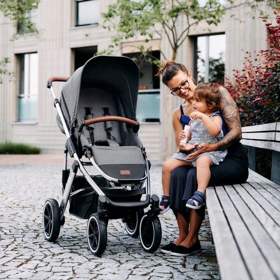 ABC Design Combi stroller Salsa 4 Air - incl. carrycot & sport seat - Diamond Edition - Asphalt