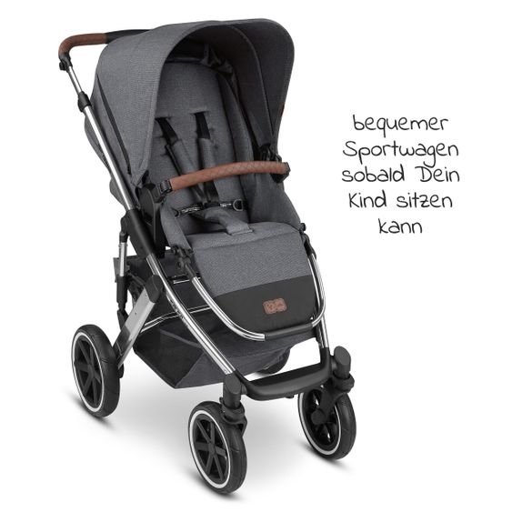 ABC Design Combi stroller Salsa 4 Air - incl. carrycot & sport seat - Diamond Edition - Asphalt
