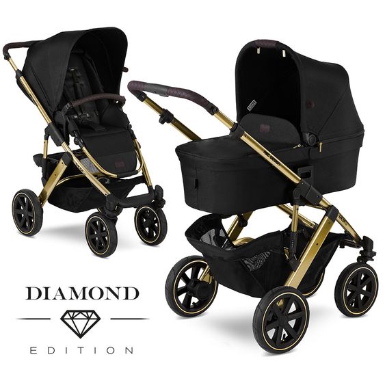 ABC Design Kombi-Kinderwagen Salsa 4 Air - inkl. Babywanne & Sportsitz - Diamond Edition - Champagne