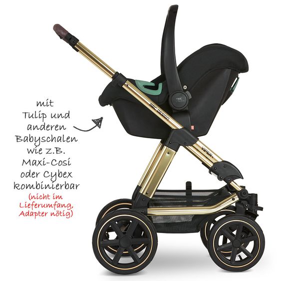 ABC Design Kombi-Kinderwagen Salsa 4 Air - inkl. Babywanne & Sportsitz - Diamond Edition - Champagne
