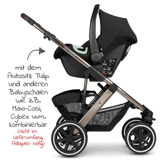 ABC Design Kombi-Kinderwagen Salsa 4 Air - inkl. Babywanne & Sportsitz - Diamond Edition - Dolphin