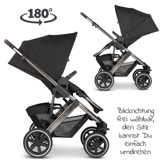 ABC Design Kombi-Kinderwagen Salsa 4 Air - inkl. Babywanne & Sportsitz - Diamond Edition - Dolphin