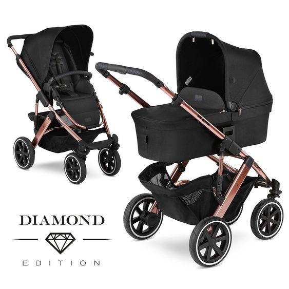 ABC Design Kombi-Kinderwagen Salsa 4 Air - inkl. Babywanne & Sportsitz - Diamond Edition - Rose Gold